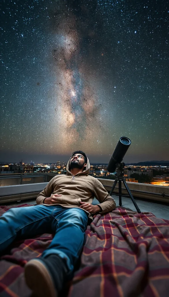 Rooftop stargazer