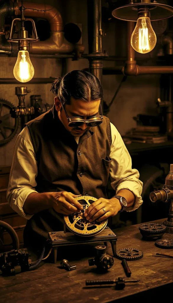 Steampunk inventor portrait